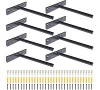 Dt Ironcraft Heavy Duty Floating Shelf Brackets For Concealed Wood Shelves (8 Pcs, Black)