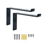 Dt Ironcraft Heavy Duty Shelf Brackets For Scaffold Board Shelving - Lip Down 225X150X40mm (1 Pair Black)