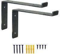 Dt Ironcraft Heavy Duty Shelf Brackets For Scaffold Board Shelving - Lip Down 225X150X40mm (1 Pair Raw Steel)