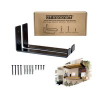 Dt Ironcraft Heavy Duty Shelf Brackets For Scaffold Board Shelving - Lip Up 225X100X40mm (1 Pair Black)