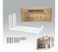 Dt Ironcraft Heavy Duty Shelf Brackets For Scaffold Board Shelving - Lip Up 225X100X40mm (1 Pair White)