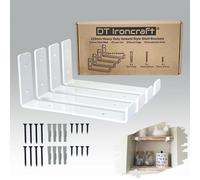 Dt Ironcraft Heavy Duty Shelf Brackets For Scaffold Board Shelving - Lip Up 225X100X40mm (2 Pairs White)