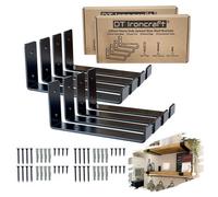Dt Ironcraft Heavy Duty Shelf Brackets For Scaffold Board Shelving - Lip Up 225X100X40mm (4 Pairs Black)