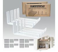 Dt Ironcraft Heavy Duty Shelf Brackets For Scaffold Board Shelving - Lip Up 225X100X40mm (4 Pairs White)
