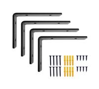 Dt Ironcraft Heavy Duty Shelf Brackets - L Shape 150X100X20mm (2 Pair Black)