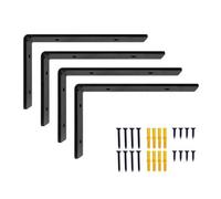 Dt Ironcraft Heavy Duty Shelf Brackets - L Shape 250X150X40mm (2 Pairs Black)