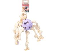 DT JOANIE OCTOPUS KNOTTED WITH RUBBER BALL PURPLE/YELLOW 38x38x10CM