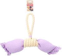 DT JOANIE PULL ROPE TWIST WITH BOW PURPLE/YELLOW 48x35,5x9,5CM