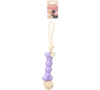 DT JOANIE PULL ROPE WITH RUBBER BONE AND KNOT PURPLE/YELLOW 37,5x6,5x6,5CM