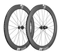 DT Swiss ARC 1400 DiCUT 62 Carbon Road Wheelset - 700c - Black Shimano 12mm Front - 142x12mm Rear Centerlock Pair 11-12 Speed Tubeless 700c