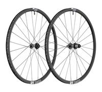 DT Swiss ER 1400 Spline 25 Disc Road Wheelset - 700c - Black Shimano 12mm Front - 142x12mm Rear Centerlock Pair 11-12 Speed Clincher 700c