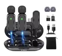 DT-VoxMic Wireless Lavalier Microphone with Charging Case & Adapters | 7H Clip-On Lapel Mic | 70ft Range - Plug & Play Mic for iPhone Android Laptop Tablet & Video Recording Vlogs Interviews Podcast