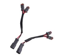 DT Wiring Harness Adapters Splitter Heat Proof Dual Output y Shaped Connector for LED Work Lights Bar Small Lights Fog Lights 2PCS Premium Rubber Copper Material