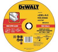 DT43919-QZ - Disco de desbaste concavo para Metal con Grano Profesional de óxido de alumínio 230 x 6.3 x 22.23mm