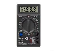 DT832 Digital Multimeter with 5 Functions: Resistance, Diode, Transistor, DC/AC Voltage Testing - Compact 126 x 70 mm Plastic Body for Electricians and Students