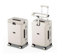 DTA Nova 20-inch Carry On Luggage for Kids with Seat, Mom's Must-Have Suitcase Stroller, Adjustable Handle, Hard Shell PC Suitcase for Family, Ivory, Carry-On 20-Inch, Hard Shell Luggage With Spinner