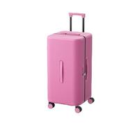 DTA Nova Carry On Luggage - Lightweight PC Trunk, Hard Shell International Suitcase, Airline Approved with TSA Lock, 360 Spinner Wheels- Ideal for Travel Suitcases, Pink, Checked-Medium 24-Inch, Hard