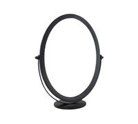 DTACBNEUZ Bathroom Mirror Oval Mirror Table Style Bedroom Desk Adjustable Iron Makeup Mirror Cute Simple Dressing Mirror Bathroom Mirror Free Standing(Black)