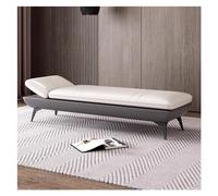 DTACBNEUZ Bed Bench Leather Bench with Soft Padded Entryway Lounges Bench with Metal Leg Comfortable Seating Bench Foot Stools, for Living Room, Entryway, Dining Room(White,120 * 50 * 42cm)