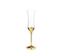 DTACBNEUZ Champagne Glass Gold Plated Champagne Glass, Narrow Waisted Champagne Flute Set of 1, Elegant 5.58 oz Capacity for Engagement and Wedding Flute Glass
