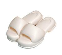 DTACBNEUZ Cloud Slides Lovely Thick Bottom Slippers Female Summer Cool External Wear Tide Macaroon Europe And The United States Home Soft Elastic A Word Drag Outdoor Shower Shoes(White,38-39)