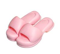 DTACBNEUZ Cloud Slides Lovely Thick Bottom Slippers Female Summer Cool External Wear Tide Macaroon Europe And The United States Home Soft Elastic A Word Drag Outdoor Shower Shoes(Pink,38-39)