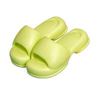 DTACBNEUZ Cloud Slides Lovely Thick Bottom Slippers Female Summer Cool External Wear Tide Macaroon Europe And The United States Home Soft Elastic A Word Drag Outdoor Shower Shoes(Light Green,40-41)