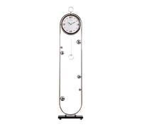 DTACBNEUZ Floor Clock Modern Floor Clock, Gold Plated Standing Clocks Home Decor with Storage Basket, Wine Rack Grandfather Vertical