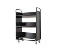 DTACBNEUZ Utility Cart Black Flatbed Silent Cart Office Library Archive Room Mobile Return Box
