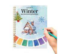 Dtaigou Beginner Watercolor Workbook - Christmas Watercolor Workbooks Coloring Book,Painting Art Paper Drawing Creative Exploration for Kids Adults Travel Coloring