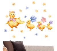 Dtaigou Cartoon Wall Sticker, Yellow Duck Adhesive Sticker Decal Wall Decor, Kindergarten Wall Arts Kids' Room Ornament for Living Room, Playroom, Nursery