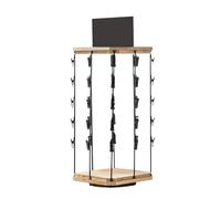 Dtaigou Chip Stand,Chip Bag Holder Snack Rack - 5 Tiers 40 Clips 360 Rotating Storage Organizer with Message Board, Station for Kitchen Pantry Organization