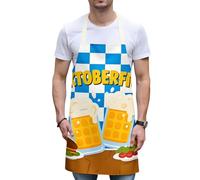 Dtaigou Cooking Aprons for Men | Oktoberfest Theme Cook Apron - Breathable Adjustable Waist Tie Checkered Oil-Proof Clothes for Server Waitress BBQ Art Studio Housekeeping