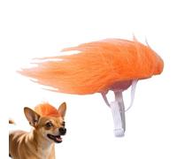 Dtaigou Costumes for Dogs - Orange Small Dog Wig - Pet Headwear Costume Cat Cosplay Decoration for Puppy Kitten Home Indoor Outdoor Travel Festivals Christmas Gathering