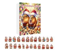 Dtaigou Count Down Calendar | 2D Flat Acrylic | Capybara Christmas Tree 24 Days - for Walls Trees Home Party Holiday Season Lovers Friends Family Enthusiasts