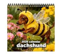 Dtaigou Dachshund Wall Calendar 2026, Monthly Planner 12 Months | Practical Hanging Planner | For Home, School, Office, Bedroom, Classroom, Students, Teachers, Consultants Teleworkers
