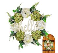 Dtaigou Fall Wreath for Front Door, Hello Sign Fall Wreath for Front Door, Rustic 15.7inch Home Door Hanger, Farmhouse Front Door Decor for Winter Christmas