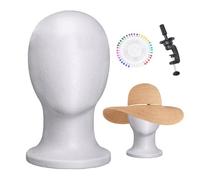 Dtaigou Foam Mannequin Head for Wigs,False Wig Fitting Head | Hair Accessory Display Tool for Home Stylists Hat Glasses Students Beauty Practice Setup Makeup Artists