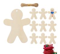 Dtaigou Gingerbread Cutouts, Gingerbread Man Christmas Decorations, Blank Slices Hangable Crafts for Home Window Wall Travel Family Birthday Wedding Festival