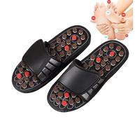Dtaigou Massage Slippers - Breathable Slides with Pebble Stone for Reflexology - Men Women Sandals for Health Care and Relaxing at Home