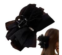Dtaigou Mesh Chiffon Hair Clip,Hairdressing Strong Grip Black Or White Large Nonslip | Lace Mesh Dressing Gadgets For Special Occasions