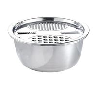 Dtaigou Multifunctional Stainless Steel Basin with Grater,Salad Maker Bowl with Drain Basket,Mixing Bowl Set, Germany Drain Basin Colander Strainer,for Serving Rinsing Food Storage