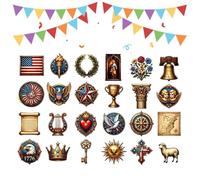 Dtaigou Patriotic 250th Countdown Calendar - 2D Flat Patriotic Figurines,History Themed Countdown Calendar,for Home Bedroom Window School Dormitory Apartment Holiday Party Offices Room Collectors