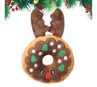 Dtaigou Plush Dog Toys | Squeaky Dog Plush Toy | Plush Dog Toys With Sounds, Gingerbread Man Antlers Pet Stuffed Toys for Boredom Dogs