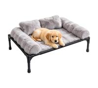 Dtaigou Raised Dog Bed Edge Support Washable Pet Cot Sofa with Metal Frame | Raised Outdoor Dog Bed for Winter Cold Weather Outdoor Indoor Patio Porch Backyard Home Resting Napping Sleeping Relaxation A