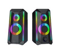 Dtaigou RGB Computer Speakers, RGB PC Speakers - 2 Pack PC Speakers with Volume Control - Improved Sound, Super Loud Volume, USB Powered RGB PC Speakers for Laptop