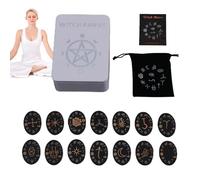 Dtaigou Rune Stones Set | Wooden Runes - Set With Guide Book For Mystical Divination, Complete Witch Runes Set For Wiccan Practices