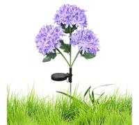 Dtaigou Solar Flower Lights Outdoor, Outdoor Waterproof Artificial Hydrangea Lights, 2 Lighting Modes, Silk Petals and Leaves, Blooming Flower Garden Landscaping Decor for Yard Patio