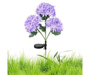 Dtaigou Solar Flower Lights Outdoor, Outdoor Waterproof Artificial Hydrangea Lights, 2 Lighting Modes, Silk Petals and Leaves, Blooming Flower Garden Landscaping Decor for Yard Patio