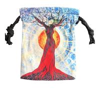 Dtaigou Tarot Card Drawstring Bags, Tarot Cube Bags, Jewellery Diaper Bags with Tree People Pattern, Tarot Deck Storage Bags with Sturdy Cords for Divination Accessories, Mixed colour, see